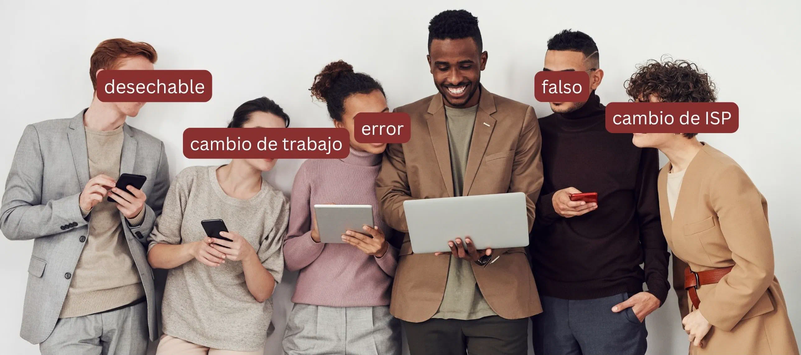 caras con errores de correo electrónico sobre ellas