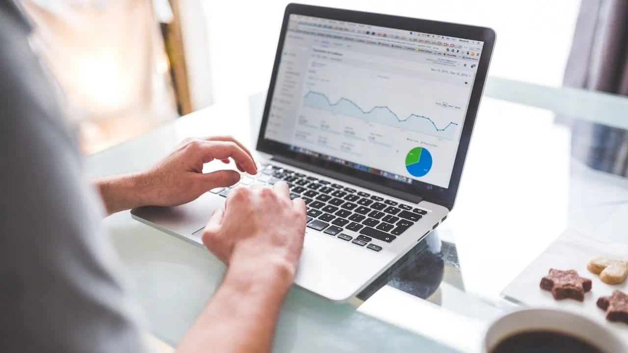 graphs on laptop
