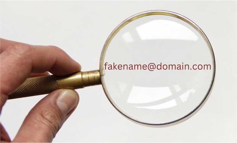 Magnifying glass over email results